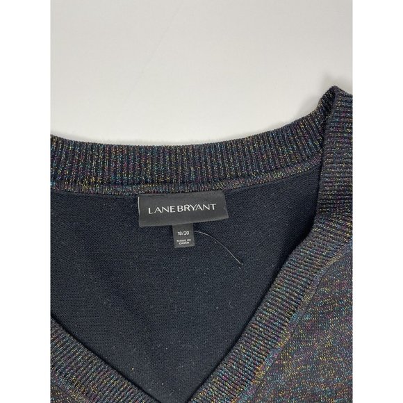 Lane Bryant Womens Black Sparkly Sweater Long Sleeve Size 18/20 Plus Size Top - Picture 2 of 8